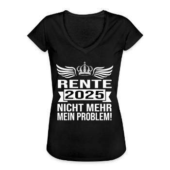 Pension 2025 Pensionärin 2025 Rente 2025 - Frauen Vintage T-Shirt - Schwarz - Vorne