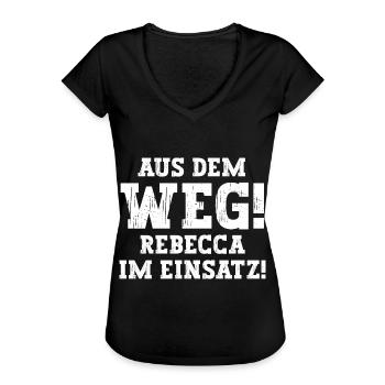 Rebecca Lustiger Spruch Vorname Name Rebecca - Frauen Vintage T-Shirt - Schwarz - Vorne