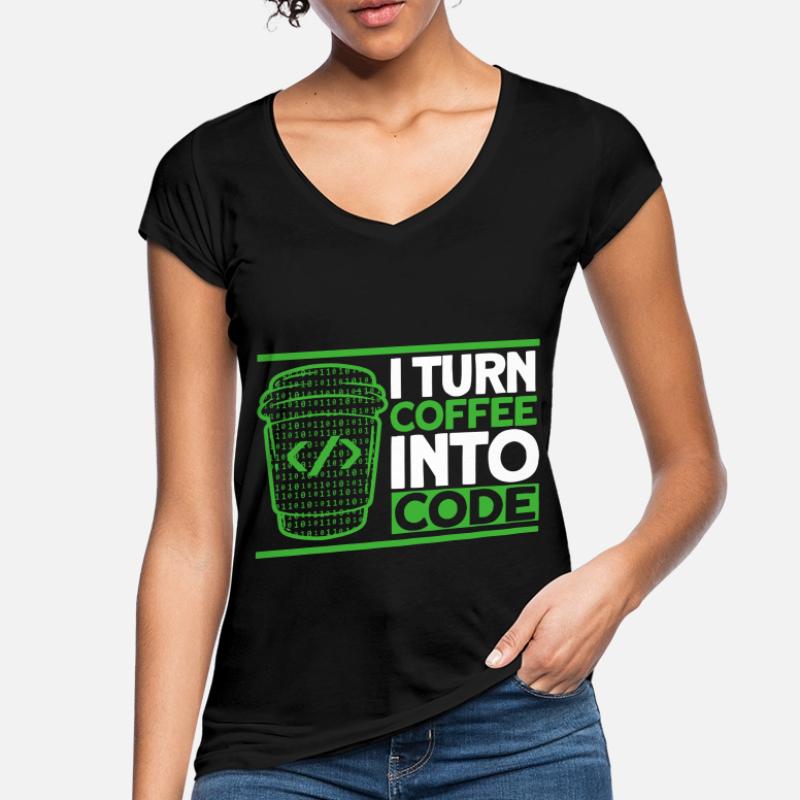 I Turn Coffee Into Code Software Developer Women's Vintage T-Shirt