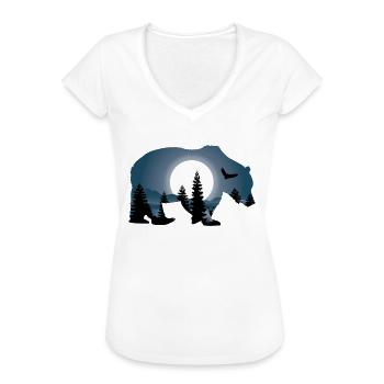 Bär - Frauen Vintage T-Shirt - Schwarz - Vorne - Danielle (179cm)