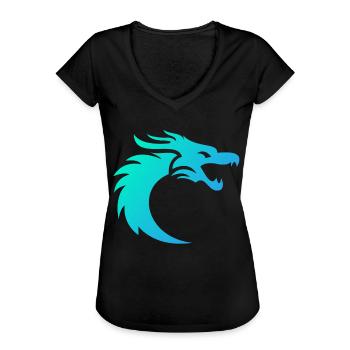 Drache - Frauen Vintage T-Shirt - Schwarz - Vorne - Danielle (179cm)