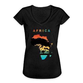 Afrika - Frauen Vintage T-Shirt - Schwarz - Vorne
