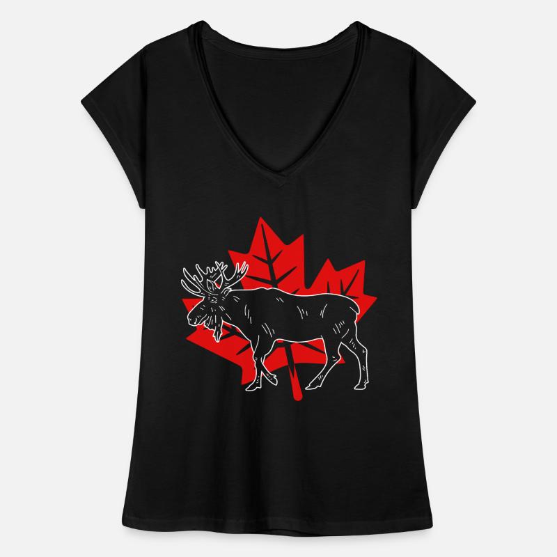 Feuille d'érable d'orignal du Canada T-shirt vintage Femme