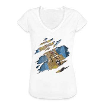 Cello string instrument - Women's Vintage T-Shirt - black - Front - Danielle (179cm)