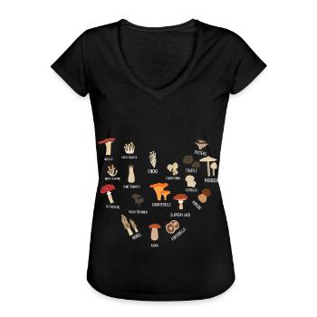 Pilzsammler - Frauen Vintage T-Shirt - Schwarz - Vorne - Danielle (179cm)
