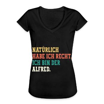 Alfred Lustiger Spruch Vorname Name Alfred - Frauen Vintage T-Shirt - Schwarz - Vorne - Danielle (179cm)