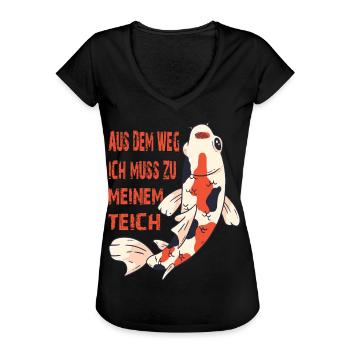 Aus dem Weg ich muss zu meinem Teich - Frauen Vintage T-Shirt - Schwarz - Vorne - Danielle (179cm)