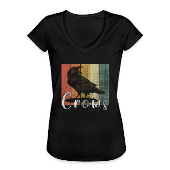 crow - Women's Vintage T-Shirt - black - Front - Danielle (179cm)