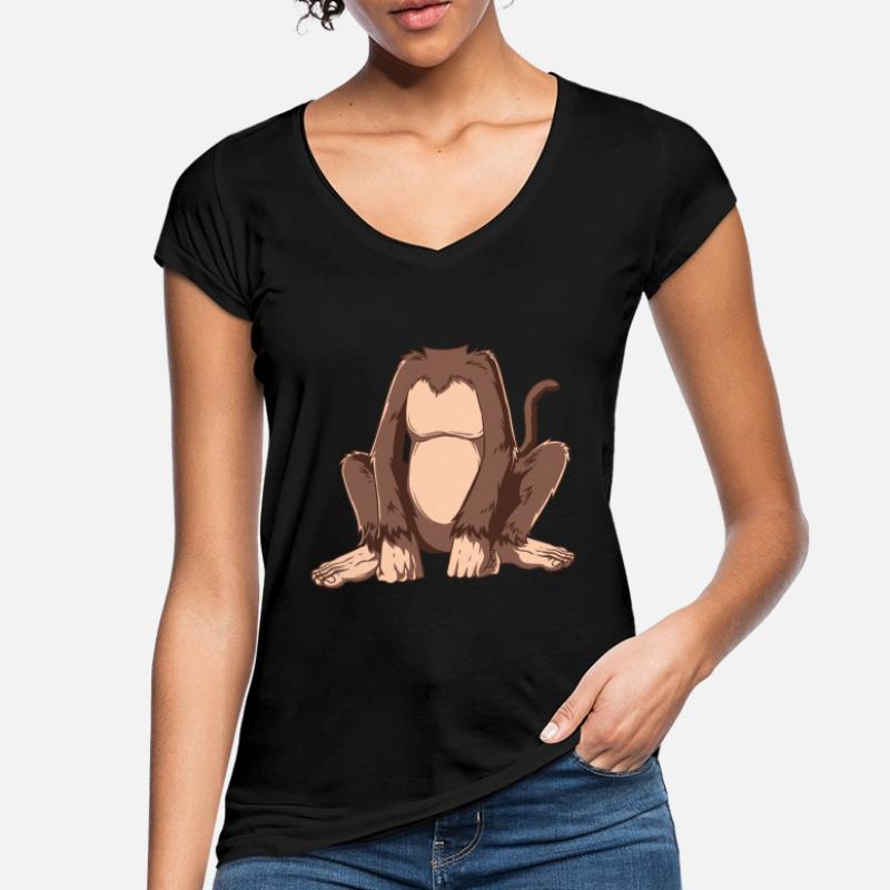 Easy Monkey Costume Monkey Body Headless Monkey Co Women's Vintage T-Shirt