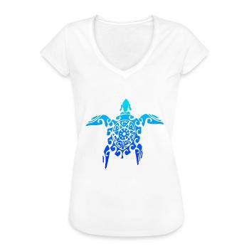 Tortue de mer tribale hawaïenne Style de tatouage polynésien - T-shirt vintage Femme - noir - Devant - Danielle (179cm)