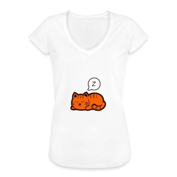 Faule Katze Schlaft Müde Arbeit Motivation - Frauen Vintage T-Shirt - Schwarz - Vorne - Danielle (179cm)