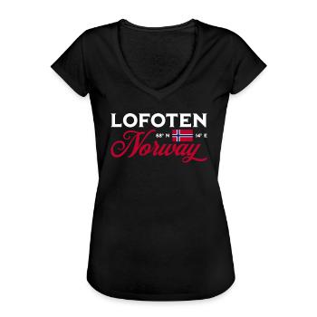Norwegen Souvenir Skandinavien Norway Lofoten - Frauen Vintage T-Shirt - Schwarz - Vorne - Danielle (179cm)