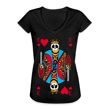 Le roi de coeur est mort - T-shirt vintage Femme - noir - Devant - Danielle (179cm)
