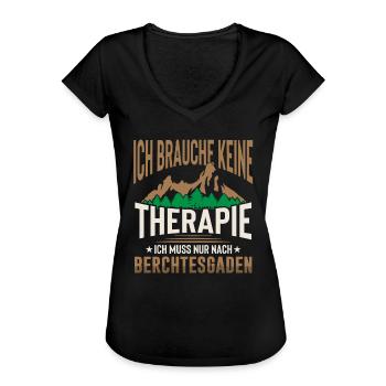 Berchtesgaden keine Therapie Watzmann Wandern - Frauen Vintage T-Shirt - Schwarz - Vorne - Danielle (179cm)