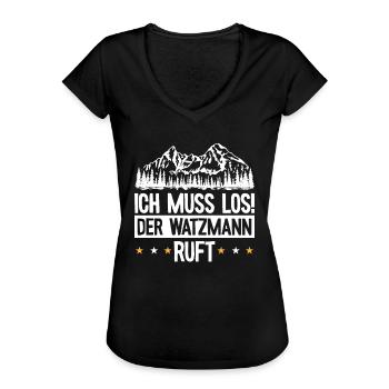Der Watzmann ruft Berchtesgaden Wandern - Frauen Vintage T-Shirt - Schwarz - Vorne - Danielle (179cm)