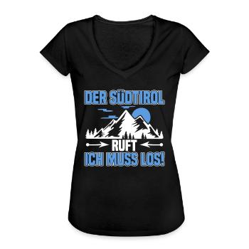 Südtirol ruft ich muss los Südtiroler Italien - Frauen Vintage T-Shirt - Schwarz - Vorne
