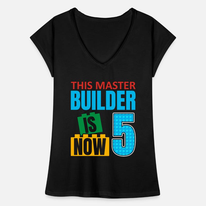 Ce constructeur a maintenant 5 ans, Toy Blocks 5ème T-shirt vintage Femme