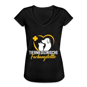Tierarzthelferin Veterinär TFA - Frauen Vintage T-Shirt - Schwarz - Vorne - Danielle (179cm)