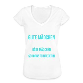 Schornsteinfegerin Mädchen Frau Kaminfegerin Kamin - Frauen Vintage T-Shirt - Schwarz - Vorne - Danielle (179cm)