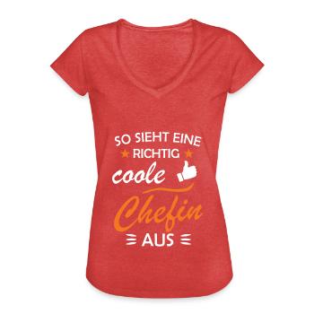 Chefin Coole Vorgesetzte Geschenkidee - Frauen Vintage T-Shirt - Rot meliert - Vorne - Danielle (179cm)