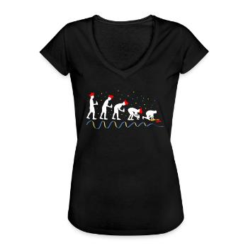 Karneval Evolution Fasching - Frauen Vintage T-Shirt - Schwarz - Vorne