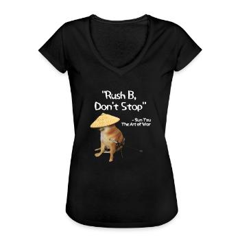 The Art Of War Meme Rush B CSGO Samurai Doge - Frauen Vintage T-Shirt - Schwarz - Vorne - Danielle (179cm)