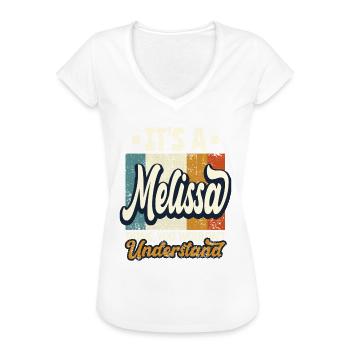 Melissa Nom Cadeau Personnalisé Devis Drôle - T-shirt vintage Femme - noir - Devant - Danielle (179cm)