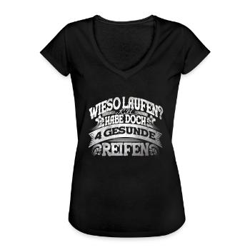 4 Gesunde Reifen KFZ-Mechaniker Auto Schrauber - Frauen Vintage T-Shirt - Schwarz - Vorne - Danielle (179cm)