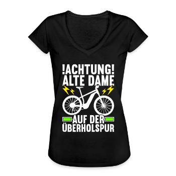 E-Bike E Bike Elektrofahrrad Elektrorad - Frauen Vintage T-Shirt - Schwarz - Vorne