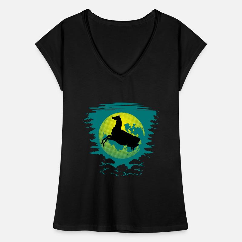 Pferd vor Mond - perfektes Pferde oder Lama Motiv Frauen Vintage T-Shirt