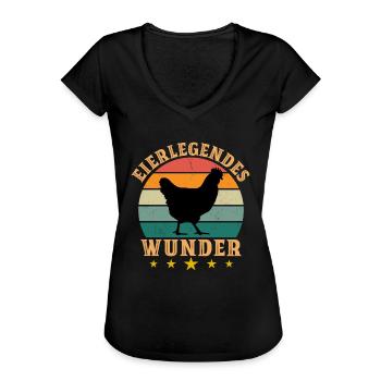 Egg-laying miracle - Women's Vintage T-Shirt - black - Front - Danielle (179cm)