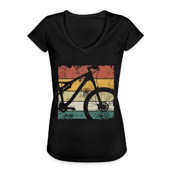 Mountain Biking Mountainbike Mountainbiker Mtb - Frauen Vintage T-Shirt - Schwarz - Vorne