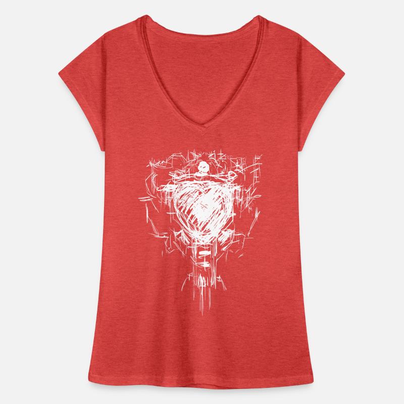 Predator Schädel - Dark Wave Gothic Frauen Vintage T-Shirt