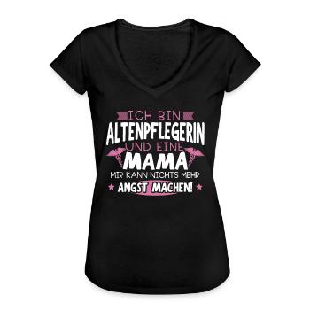 Altenpflegerin Und Mama Pflegerin Altersheim - Frauen Vintage T-Shirt - Schwarz - Vorne