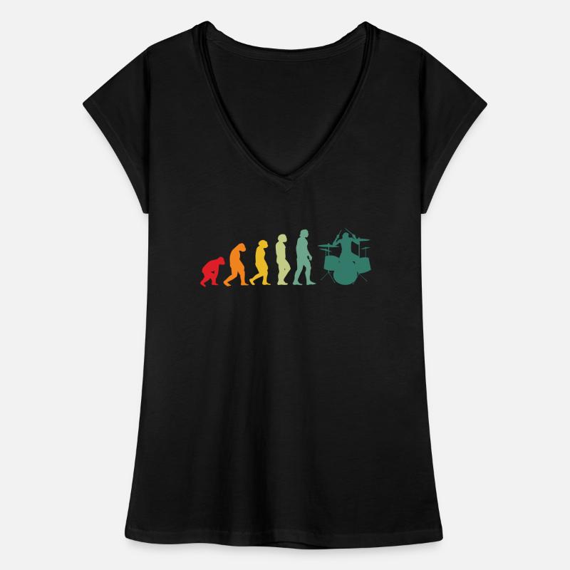 Drums Evolution batteur musicien T-shirt vintage Femme