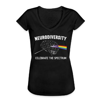 Neurodiversität Feiert Das Spektrum ADHS ASD - Frauen Vintage T-Shirt - Schwarz - Vorne - Danielle (179cm)