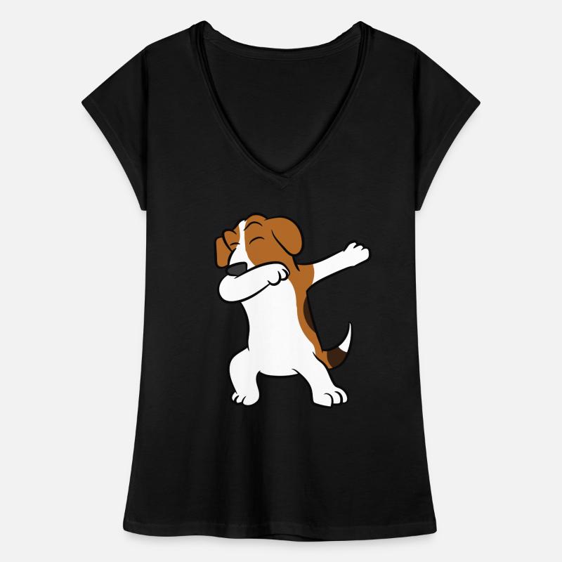 Beagle - Tamponnez, Dab, dabbing, dancing, dansez T-shirt vintage Femme