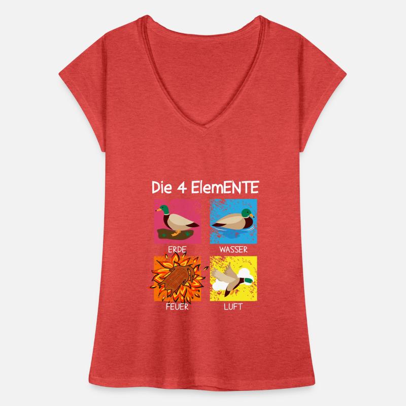 Les 4 Canard ElemENTE Canard Feu Eau T-shirt vintage Femme