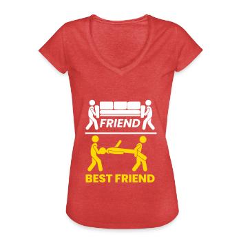 Best Friend Sofa Friendship - Women's Vintage T-Shirt - heather red - Front - Danielle (179cm)