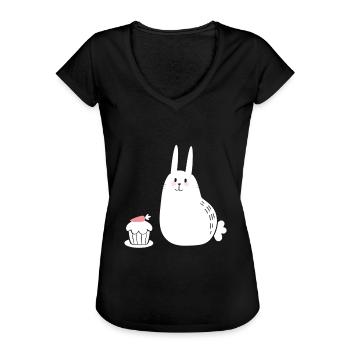 Karottenkuchen Hase Häschen Karotte - Frauen Vintage T-Shirt - Schwarz - Vorne
