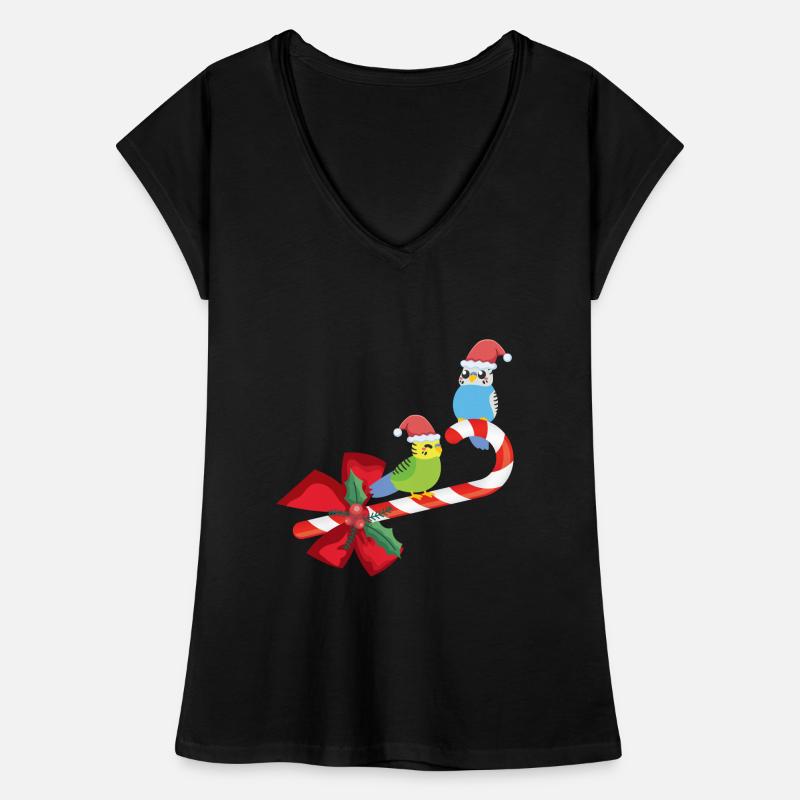 Oiseau de Noël perruche mignon T-shirt vintage Femme