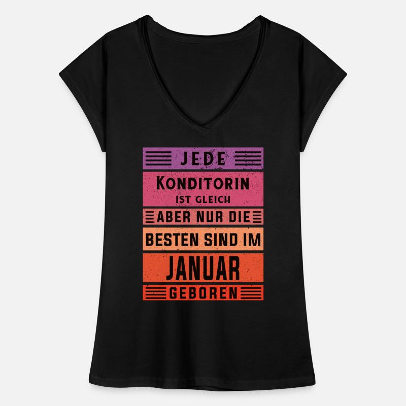 Bäcker Geburtstag Januar geboren Konditorin Frauen Vintage T-Shirt