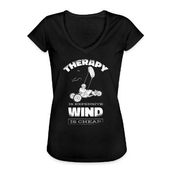 Strand-Kite Windracer Land-Kite Kite-Strandsegler - Frauen Vintage T-Shirt - Schwarz - Vorne - Danielle (179cm)