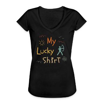 Archer Archery Vintage Funny - Women's Vintage T-Shirt - black - Front - Danielle (179cm)