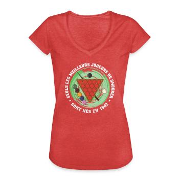 French snooker player born 1942 - Women's Vintage T-Shirt - heather red - Front - Danielle (179cm)