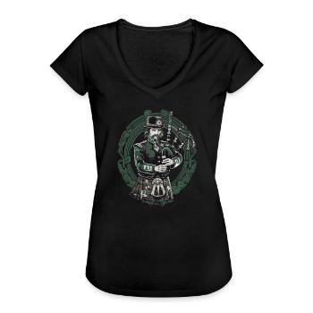 Cornemuses de la cornemuse écossaise - T-shirt vintage Femme - noir - Devant - Danielle (179cm)