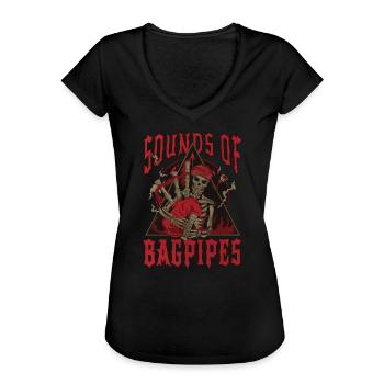 Son de cornemuse écossaise - T-shirt vintage Femme - noir - Devant - Danielle (179cm)