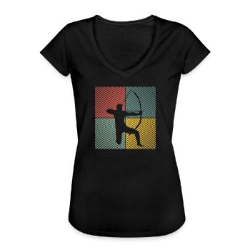 Archer Tir à l’arc Sport Vintage - T-shirt vintage Femme - noir - Devant - Danielle (179cm)