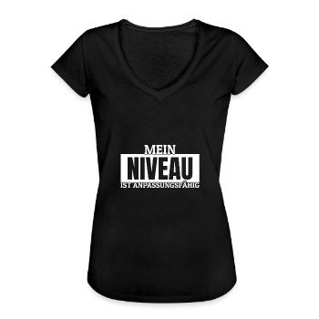 Level is adaptable Dirty Black humor - Women's Vintage T-Shirt - black - Front - Danielle (179cm)