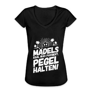 Mallorca Trinkteam Trinkspruch Mädels Pegel - Frauen Vintage T-Shirt - Schwarz - Vorne - Danielle (179cm)